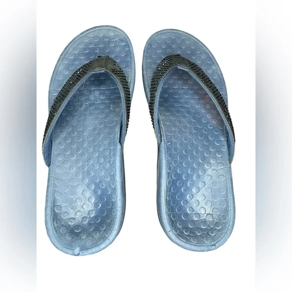 Vionic Tide Rhinestone Thong Sandals Size 7 Navy - Picture 2 of 10